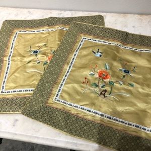 2 Never Used Chinese Silk Pillow Covers